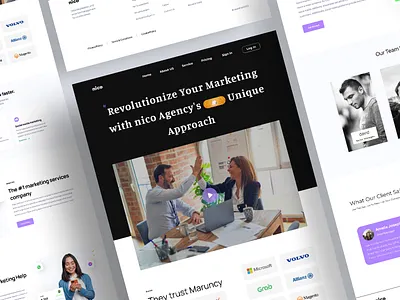 Nico- Digital Marketing Agency Landing Page advertising agency brandguideline branding clean design diginal business digital marketing website graphic design homepage landing page marketing marketing website design seo ui ux web web design website website design