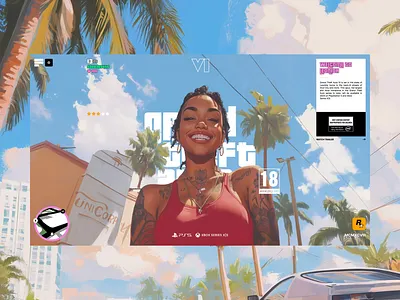 GTA VI animation branding concept design figma graphic design gta landing page modern motion graphics redesign ui ux web design