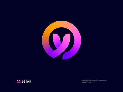 SSTAR Token concept branding circle concept design gaming gradient identity logo purple round star token design web3 y