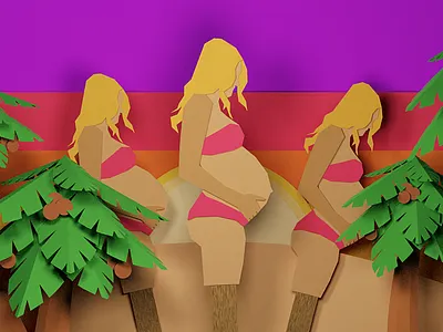 Pregnant Paper 3d b3d blender blender3d illustration illustrator paper render