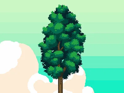 Head in the clouds 80s design game art pixel pixel art pixelart retro tree video game