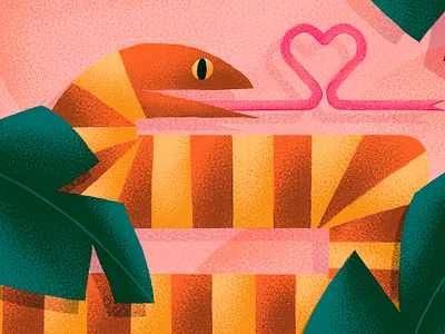 Reptile Expo hand drawn illustration procreate stippled stippling