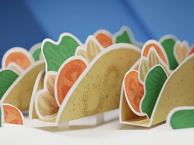 Paper Tacos 3d b3d blender blender3d paper pop up book popup procreate render