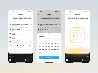 An AI That Manages Your Schedule, So You Don’t Have To! ai app calendar product design ui ux