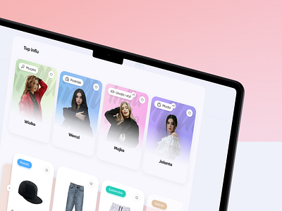 Influ - Main page design desktop e commerce ecommerce figma graphic design influencer merch mobile shop ui ux web web design website www