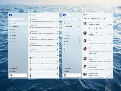 Omnichannel Inbox & Conversations dashboard design menu navigation omnichannel product ui