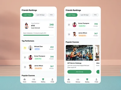 Fuel fitness with social motivation fitness app mobile design ui ux design