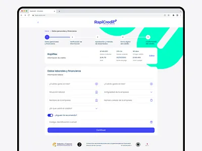 Credit simulator banca digital btc credit credit banca credit simulator fintech simulator simulator credit stepper credit ui ux