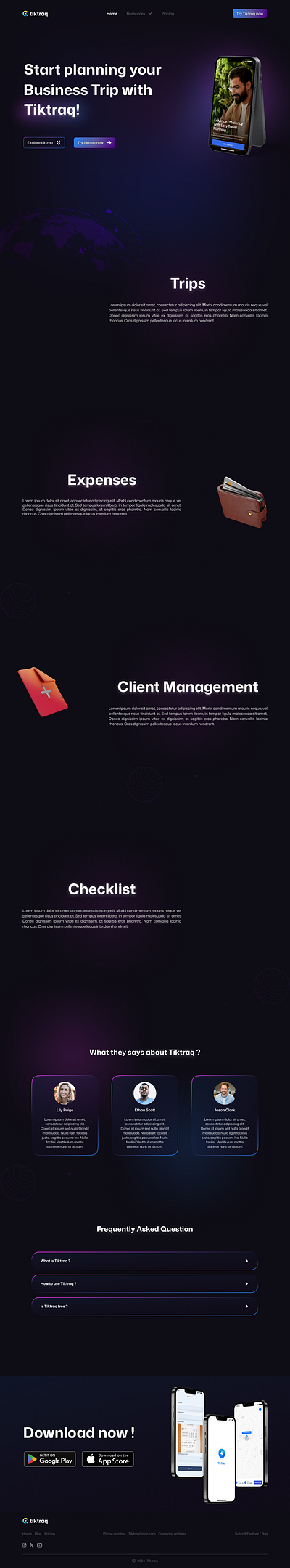Expense Management - Landing Pages branding graphic design ui