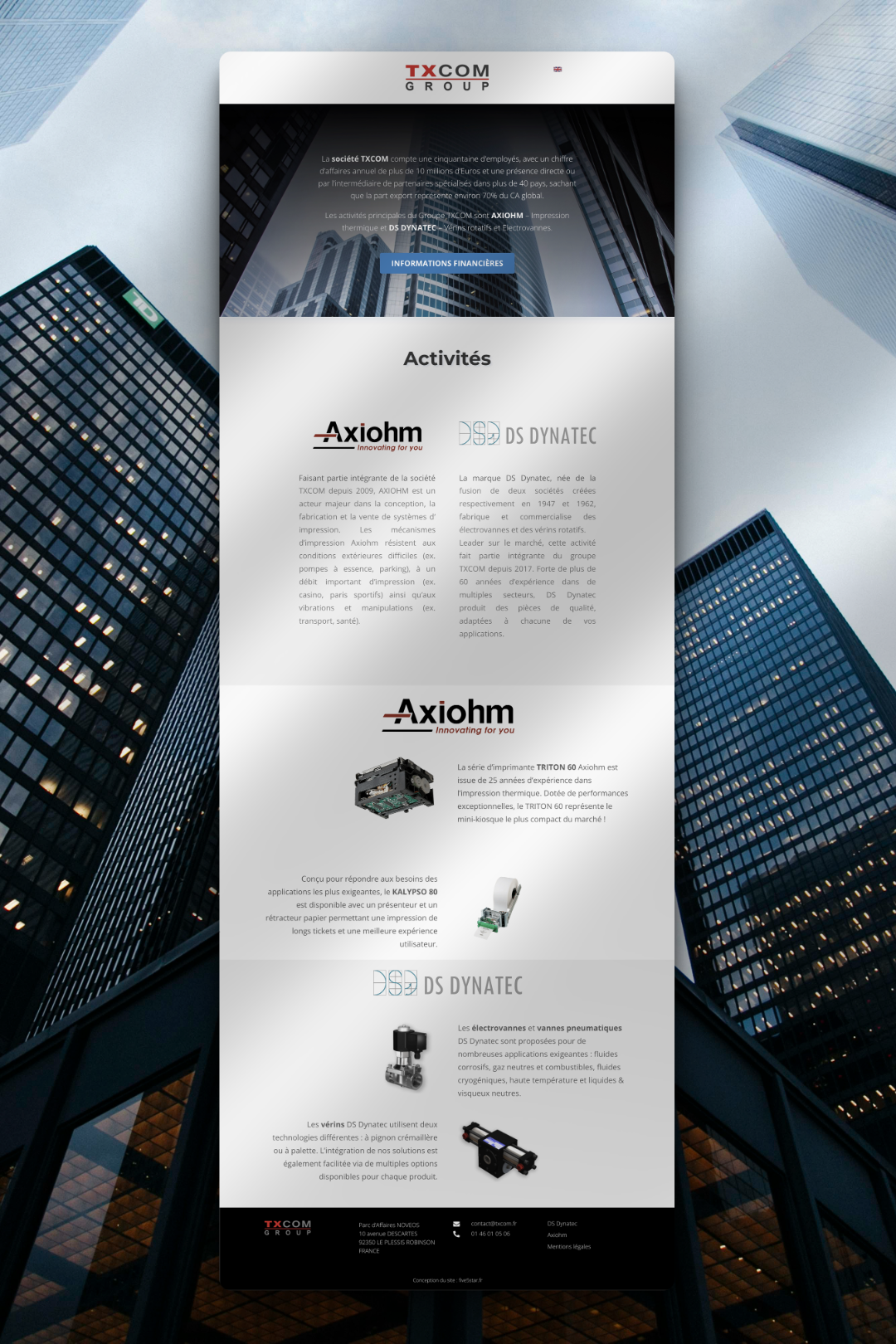 TXCOM Group – Site Institutionnel 📈 divi financial webdesign wordpress