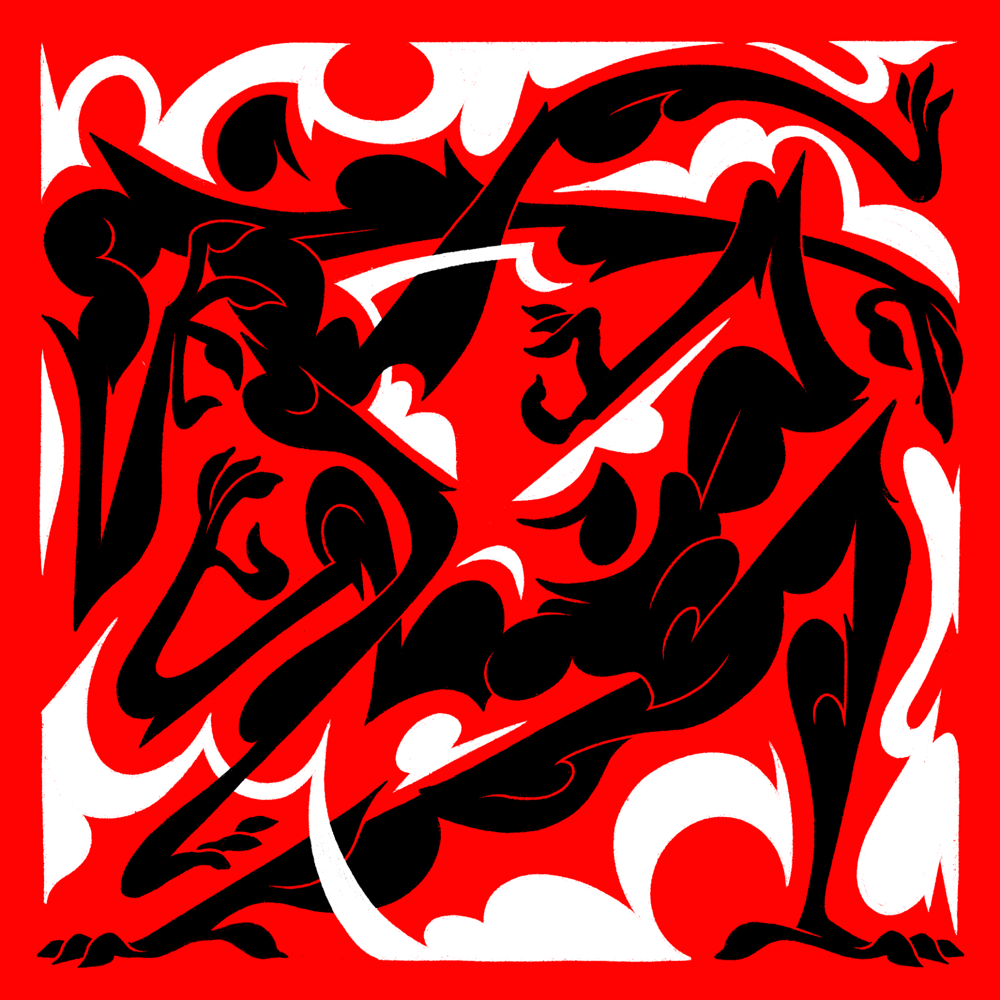 Duel character comic illustration