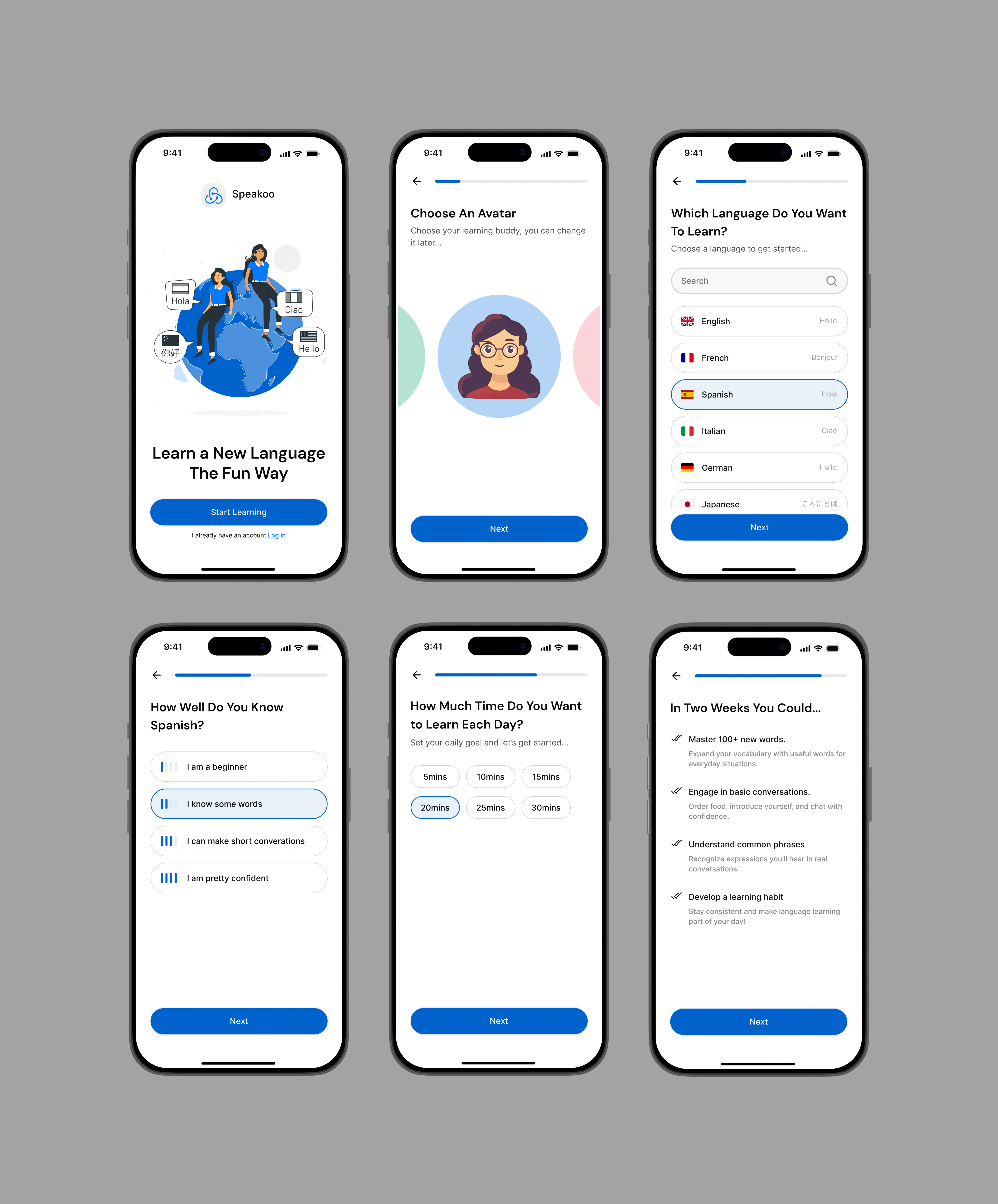 Speakoo, Language Learning Mobile App design interface jobsearch language learning mobile app mobile design product design ui ux