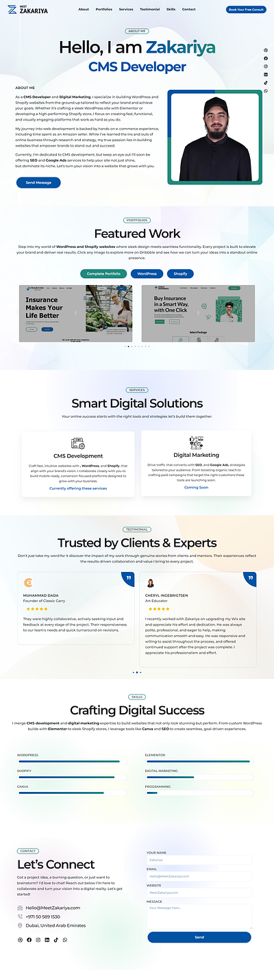 Revamped Portfolio Website – A Better Experience cmsdeveloper creativeportfolio elementor elementor pro elementorwebsite hosting setup personal personal website personalbranding portfolio portfoliodesign protfolio website responsivedesign website design websiteredesign wordpress wordpress website wordpress website design