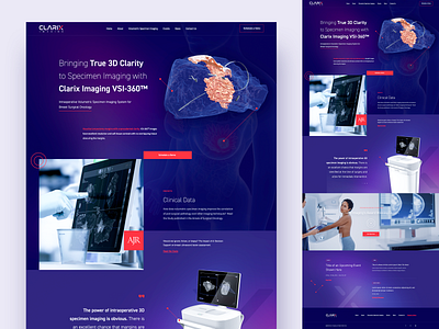 Clarix Imaging Homepage Design Exploration agency biology biomedical business company creative design education graphic design homepage landingpage medical purple science startup ui uiux uxui webpage website