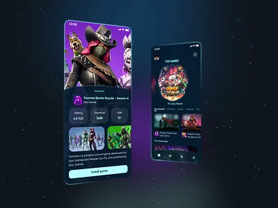 Game Studio App Design - Explore the world of entertainment! 3d 3d art agency animation app app design art banner blue business clean color creative dark dribbble game gaming mobile ui ui ux