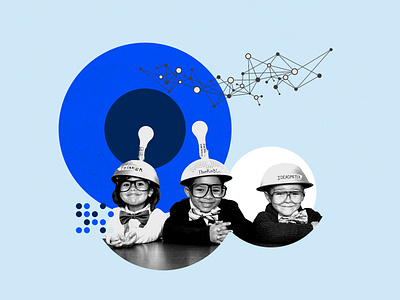 Boldy Innovative art blue brand branding collage design illustration skedulo values