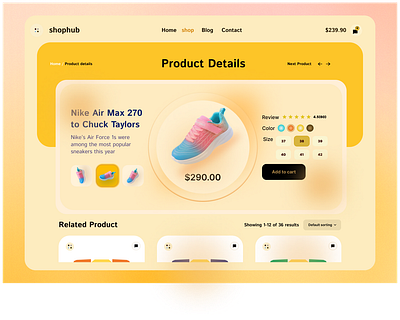 📌 ShopHub – Modern E-commerce Product Page UI ecommerce moderndesign neumorphisam productpage shoppingui ui ux webdesign