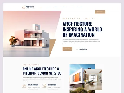 Prostruct-Architecture And Interior Web Design 3d animation architecture branding building business clean construction corporate creative gallery graphic design illustration logo motion graphics ui ux