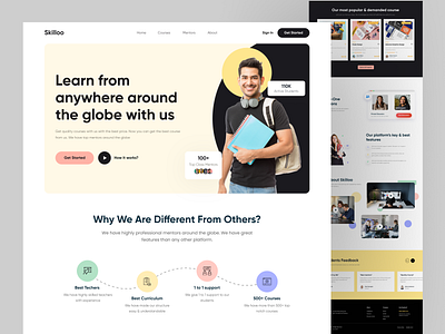 E-Learning Website colourful course e learning e learning edtech education education platform education website elegant landing page learning platform minimal online class online course online tutoring tutoring university web design web3 website