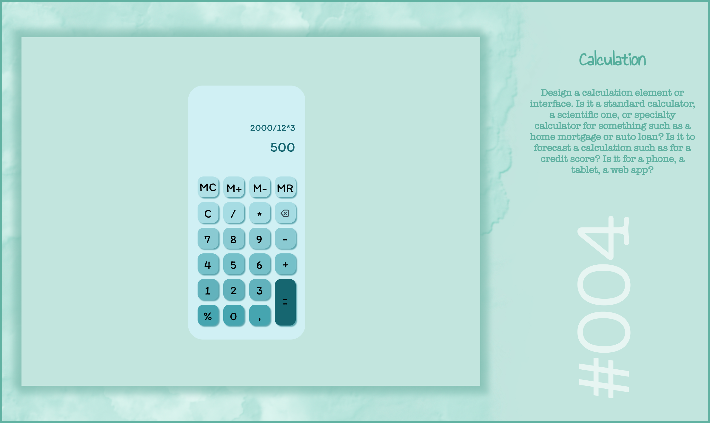 DailyUI004 calculator challenge dailyui design ui