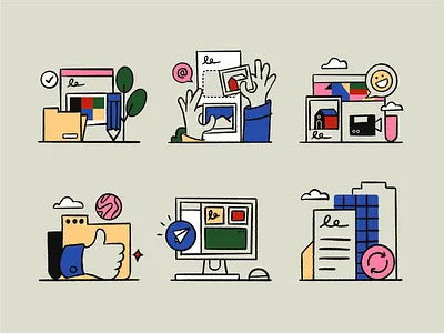 Just illustration :) affinity app branding classic design designer homepage illustration logo mobile onboard pop procreate retro service simple ui website