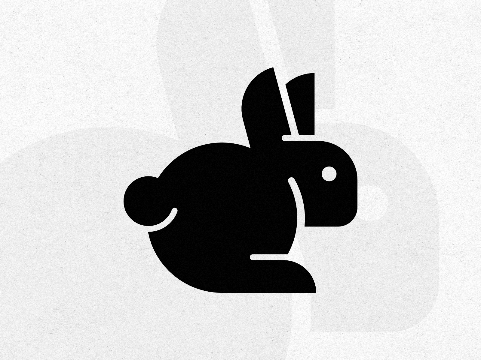 Black Rabbit | Logo design animal bw design ears geometric hare head logo rabbit simple tail
