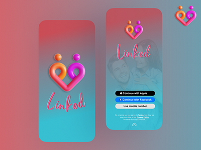 Linked - New Dating App app branding design illustration logo typography ui vector
