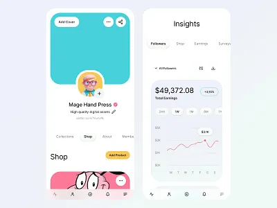 Calibri Mobile android app b2b b2c charts dashboard educational figma flat ios material mobile saas social software startup twitter ui ux web design