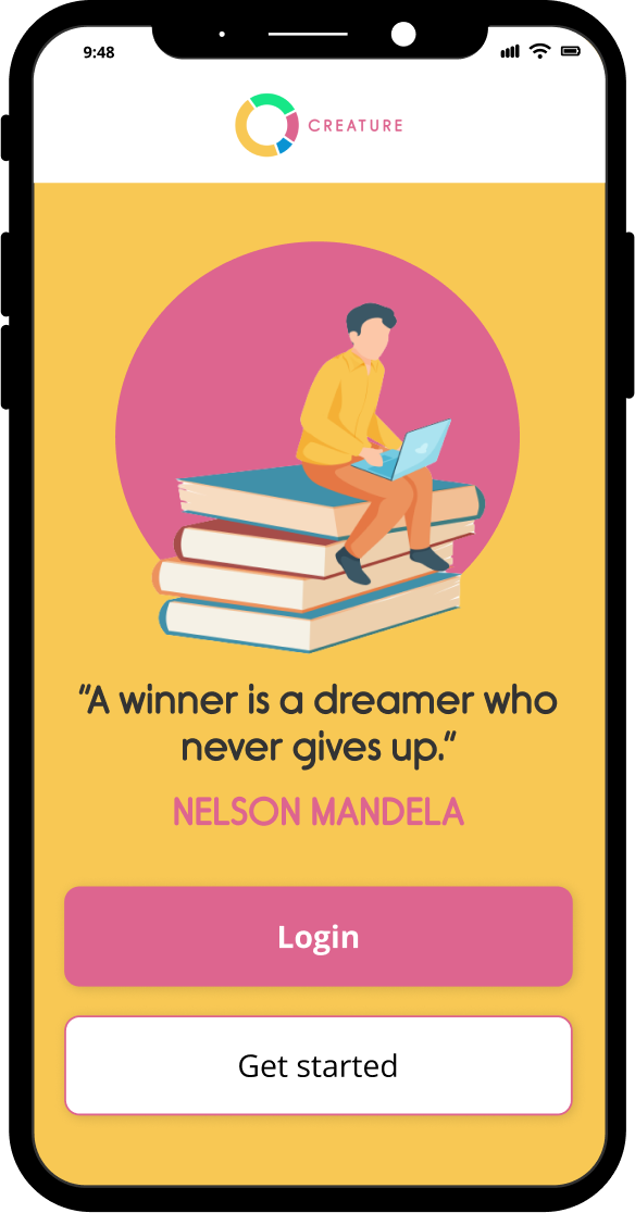 Habit tracker app (Creature) habittracker mobile app signups ui designs