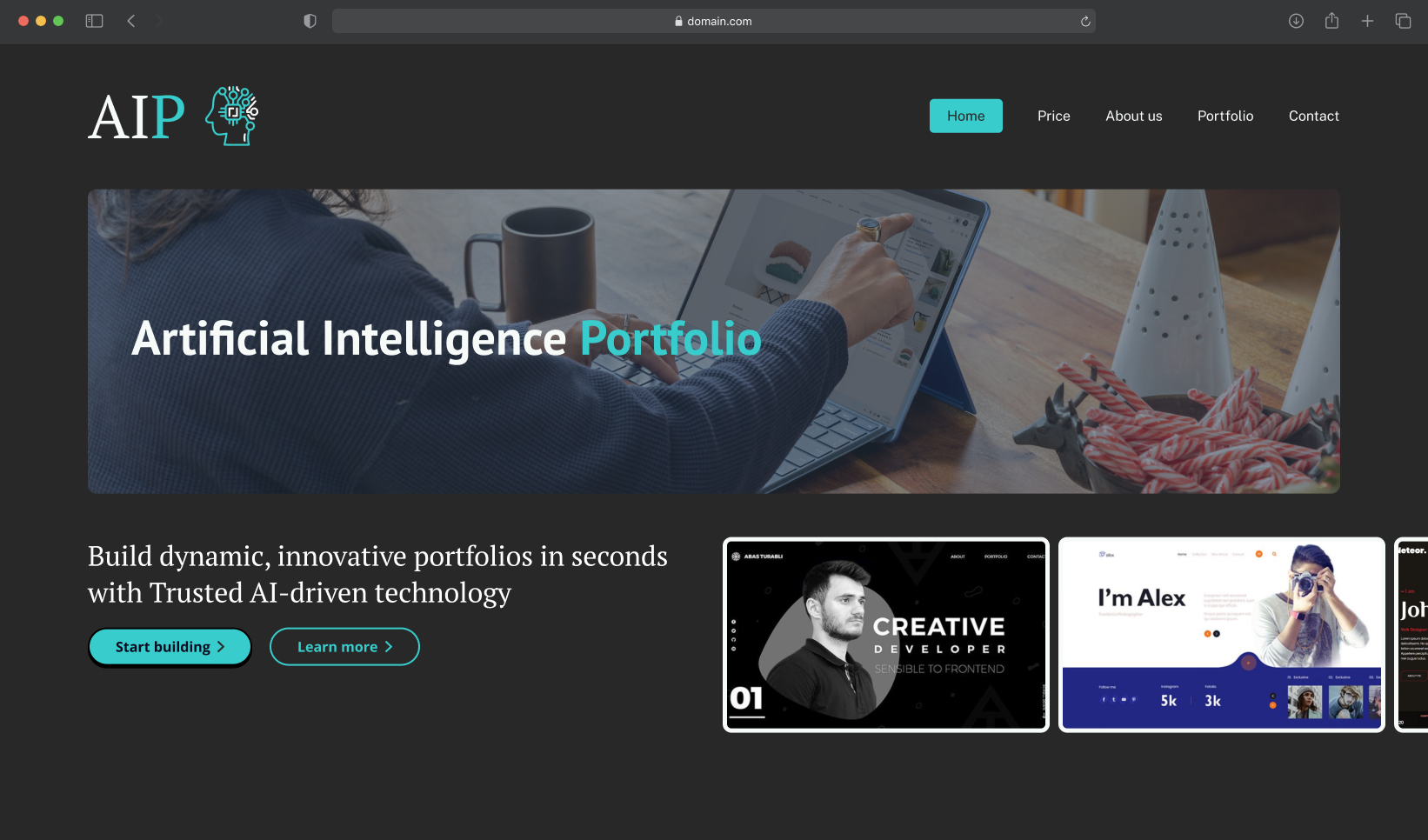 Artificial Intelligence Portfolio ai portfolio ui design ux design