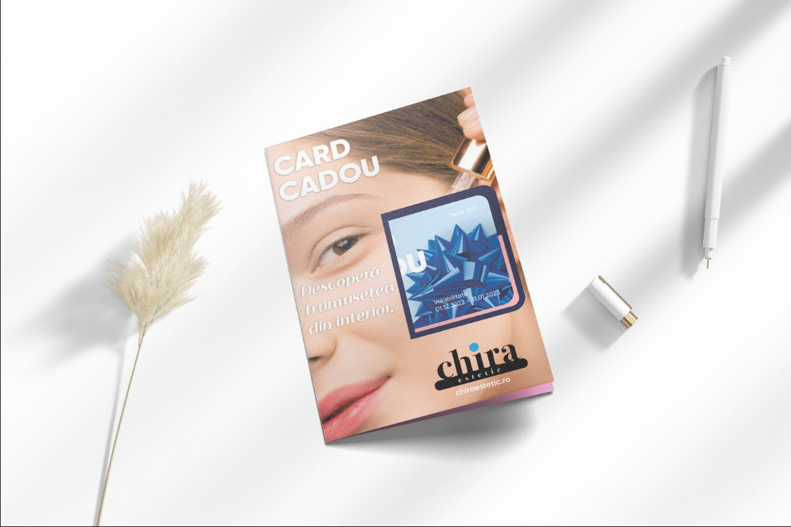 Beauty Clinic GIft Card - Chira Cosmetics. branding card design gift gift card gift voucher graphic design illustration mockup packaging vector voucher