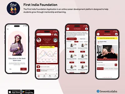 First India Foundation Application app design graphic design mobile app ui