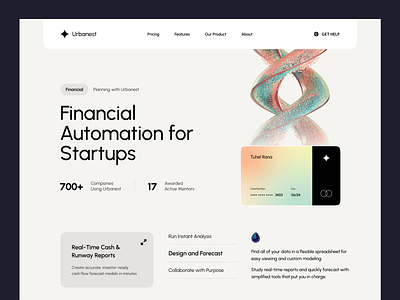 Urbanest Website design finance financial graphic design landing page money management ui uidesign uiux user interface user interface design webdesign website design