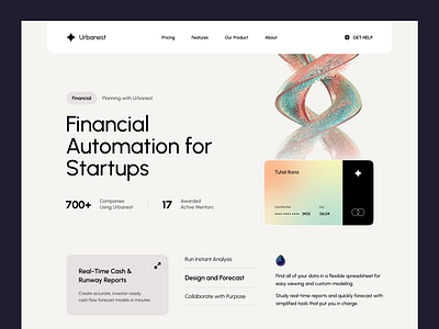 Urbanest Website design finance financial graphic design landing page money management ui uidesign uiux user interface user interface design webdesign website design