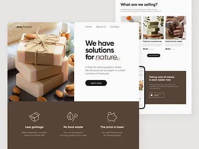 Website design: landing page ui for zero waste shop design home home page homepage landing landing page landingpage site web web design website