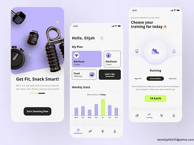 UI/UX Design for Fitness App health and wellness mobile app uiux ux design