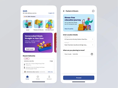 Shift - Online Delivery App 3d illustrations bungii delivery dolly get a truck goshare gozova lugg movers and truck moving and delivery on demand online delivery app package delivery packers and movers parcel delivery porter ui ux vans