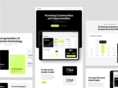 B-Track - Landing page redesign for a blockchain startup blockchain startup clean landing design landing page landing page design minimal platform design saas ui ux web app design web design website design