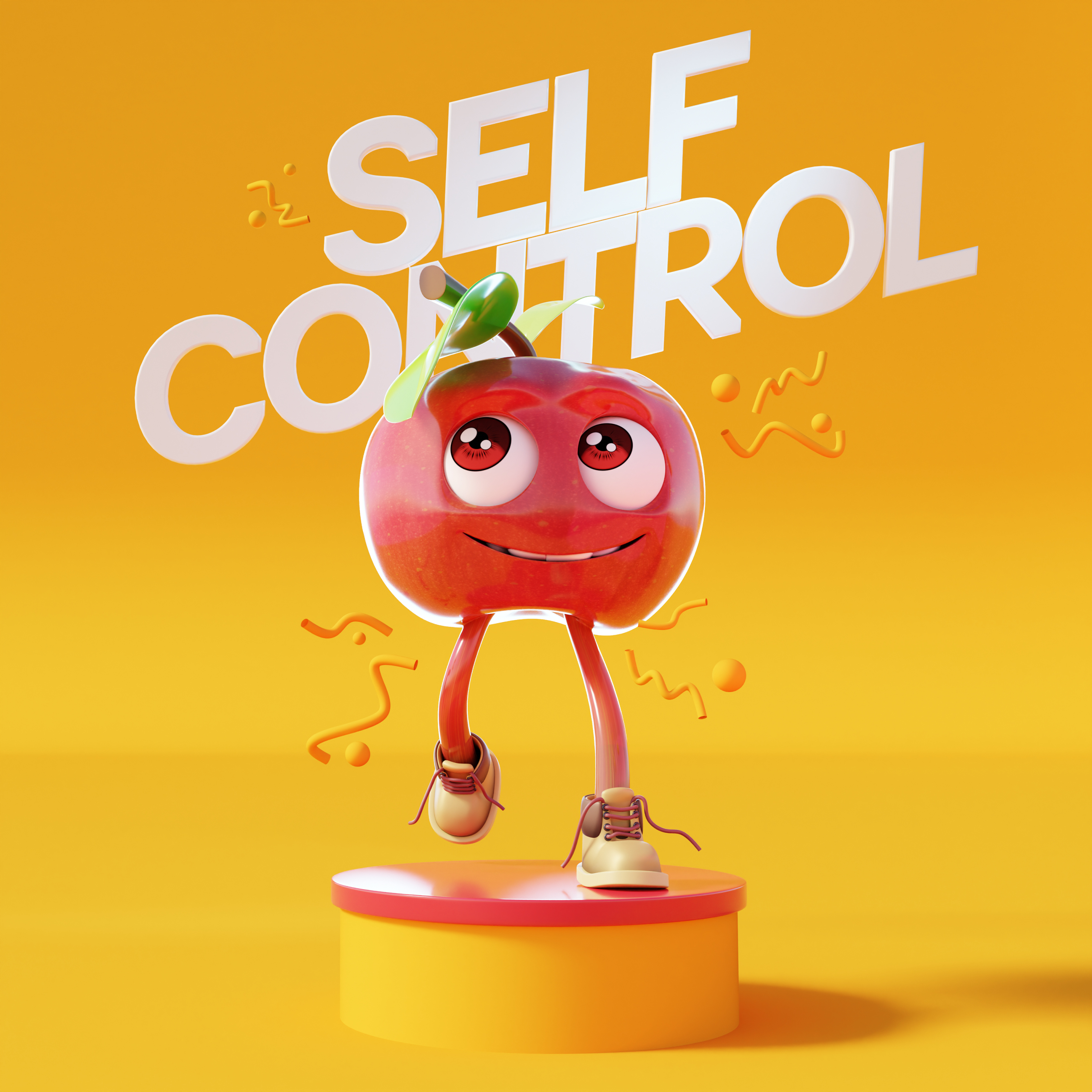 Self-Control/Fruits of the Spirit 3d apple bible branding cartoon character design design fruits funny gamedesign illustration ui