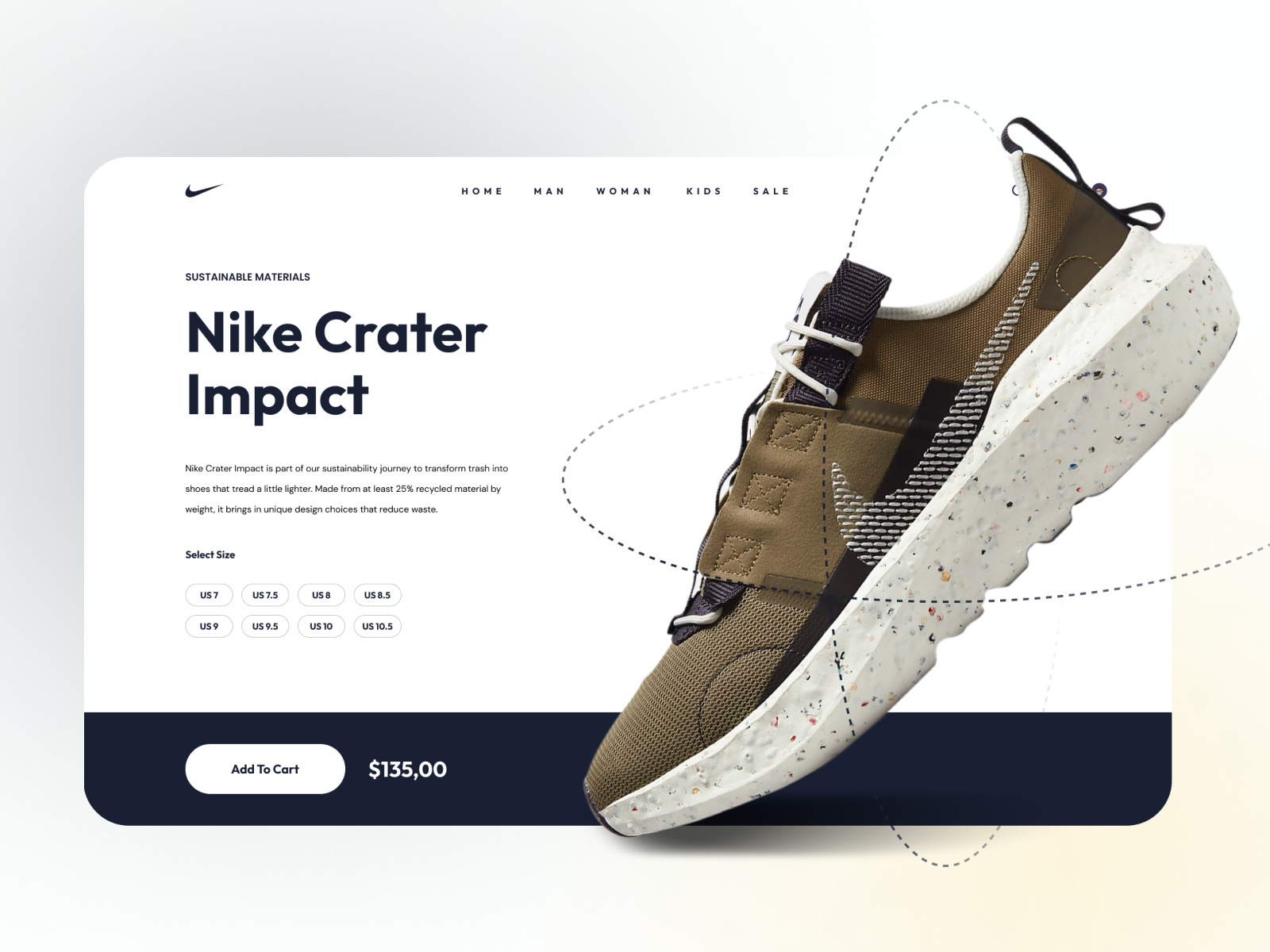 Example of Sneakers eCommerce Landing Page Concept