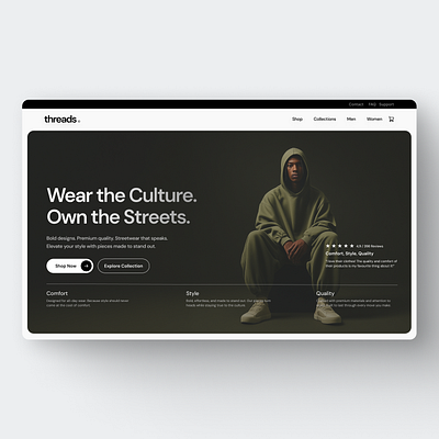 E-commerce clothing brand website clean clothing brand design ecommerce fashion hero section modern ui ux web design