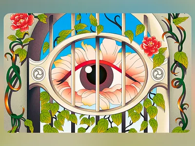 "The Eye of Nature" - Artwork art art design artwork colorful colorful design eye element eyes of nature floral floral elements flowers illustration inspire inspired mysticaleye nature nature illustration soft colors visionaryart warm warm design