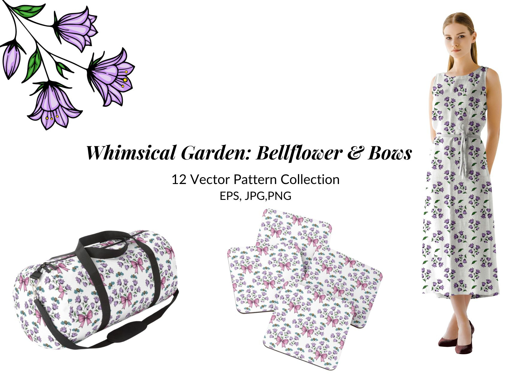 Whimsical Garden: Bellflower & Bows elegant ribbon spring