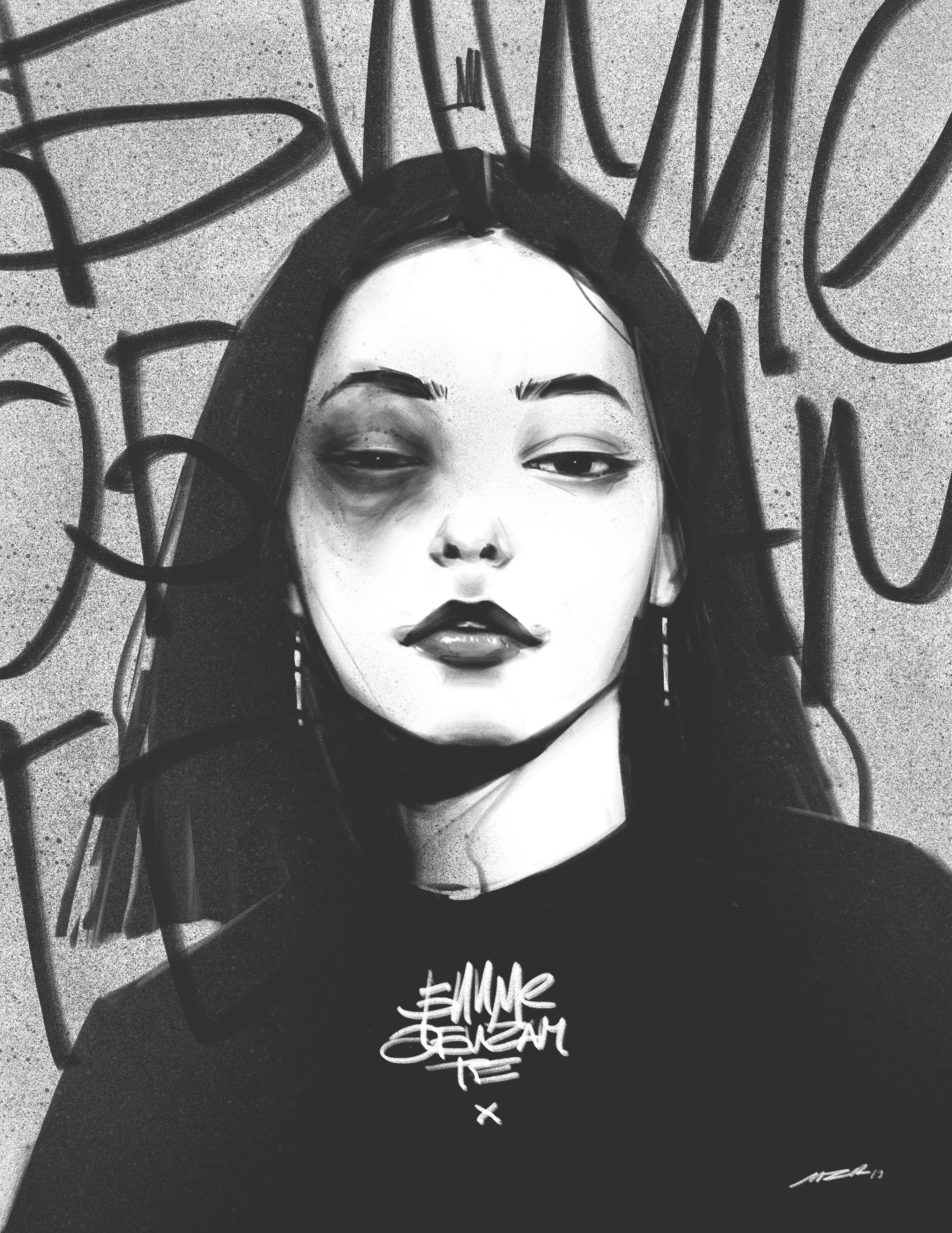 Wish you were mine. Like for real. Like I will hurt you if... art artwork drawing girl illustration portrait