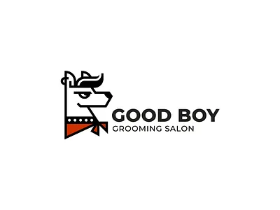 Good boy beauty character dog grooming logo logotype minimalism pet zoo