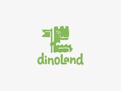 Dinoland castle character dinosaur fort logo logotype zoo