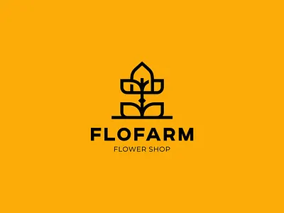 Flofarm farm flower logo logotype nature plant shovel