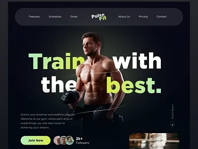 Pulse Fit - Fitness Landing Page appdesign design figma fitness graphic design gym website landing page ui uiux ux design web ui website