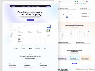 SaaS E-Commerce Landing Page UI/UX Design design e commerce landing page figma product design saas saas design saas e commerce saas product ui ui design user centric user experience uxui webapp webdesign website