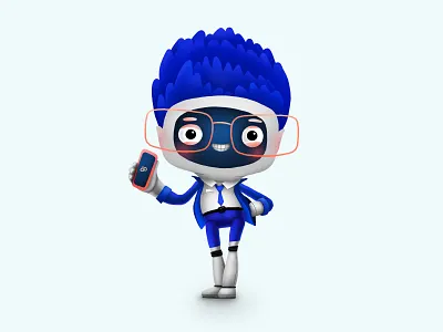 Living robot character bot cartoon cg character characterdesign children mascot robot smart